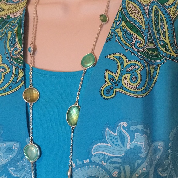 Chico’s Aqua Jacket and Tank Size M - Picture 2 of 7